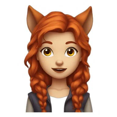 redhead werewolf girl sticker