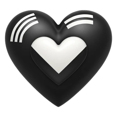 Adidas white stripes black heart sticker