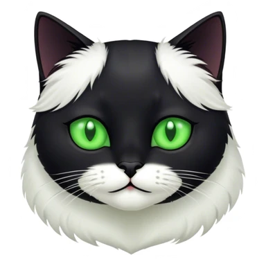 Black cat with a little white  sticker