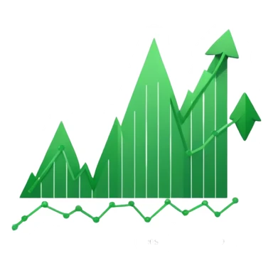stock market chart with upward trend sticker