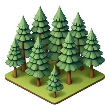 medieval isometric pine trees sticker
