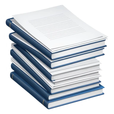 realistic stack of documents with title page sticker