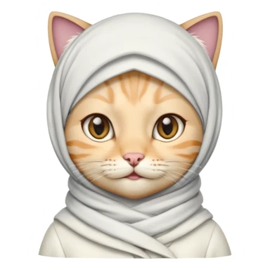 Hijab Cat, white coat. sticker