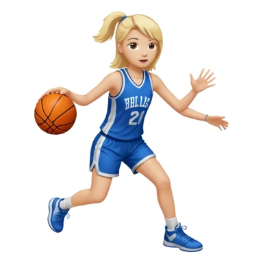 Blonde girl playing basketball  sticker