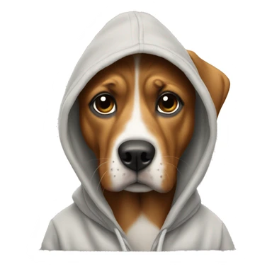 Dog wering å hoddie sticker