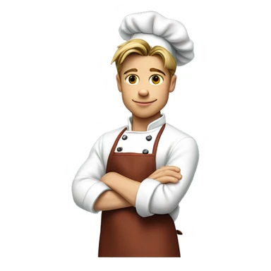 young brad pitt as a chef, rolling up his sleeves sticker