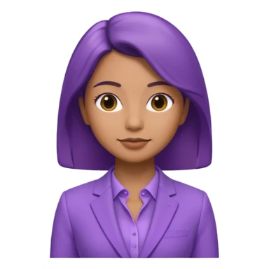 lavender-purple women’s Suit, smooth rounded neckline, simple design, glossy surface, plain background, Memoji-style. sticker