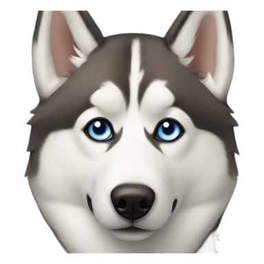 Siberian husky with one blue eye and one brown eye sticker