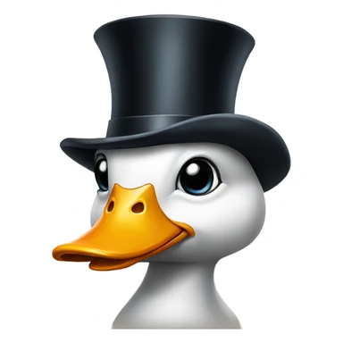 Duck with top hat sticker