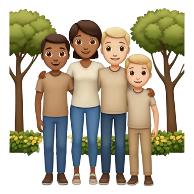 Family w two boys  sticker