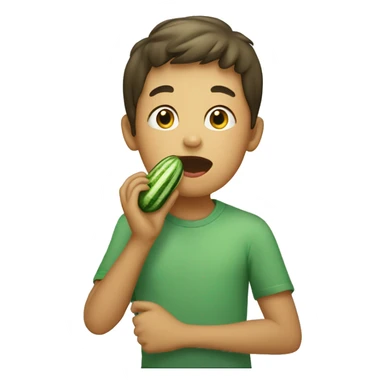 boy eating cucumber sticker