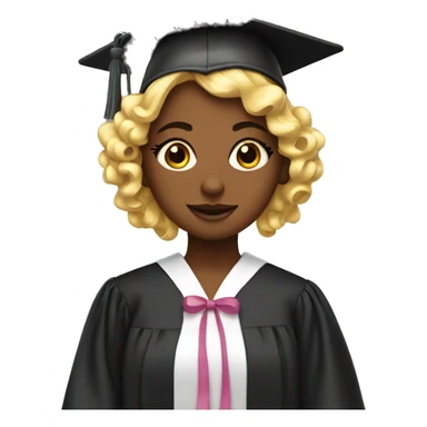 girl with curlers and graduation dress sticker