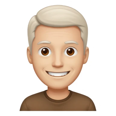 man white skin, wear brown shirt sticker