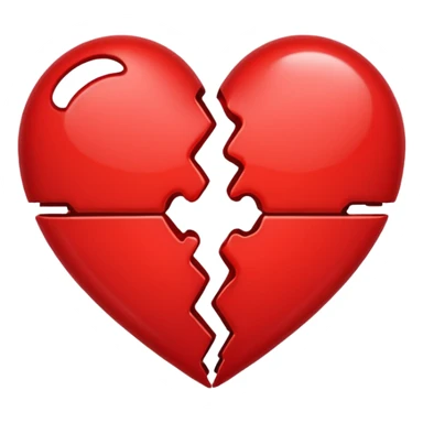 heart broken in half red sticker