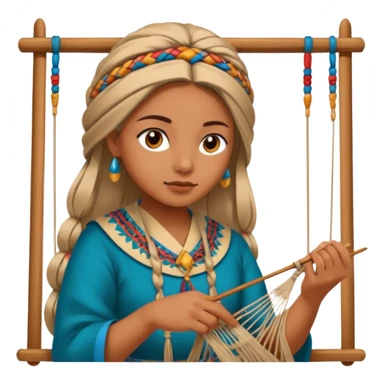 Mujer tejiendo sticker