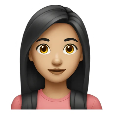 smart and confident girl with light skin and long black hair sticker