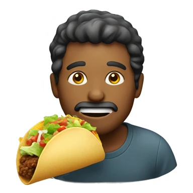 man eating taco sticker