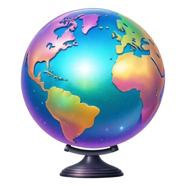 Iridescent big giant glistening glossy sparkly shiny glittery globe sticker