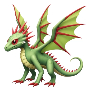 edgy cool badass spiky Winged Helioptile-Amaura-Flygon-Fakémon-hybrid-creature (full body)  sticker