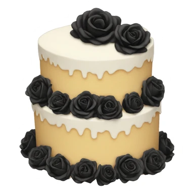 Cake with black roses sticker