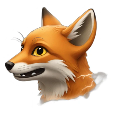 fox in a storm sticker