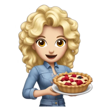 Dolly Parton fighting a berry pie sticker