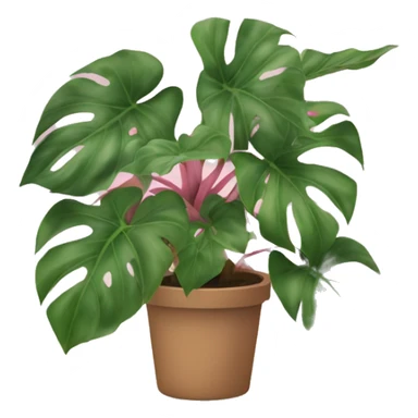philodendron With pink and green leaves sticker