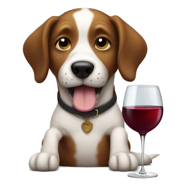 Dog drinking wine sticker