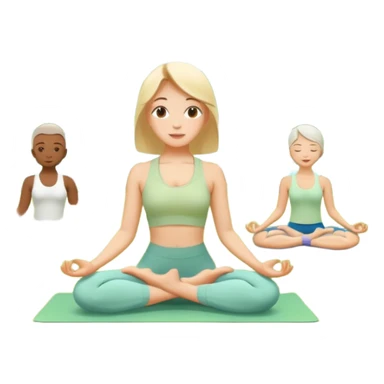 Ein Yogakurs der in einem grünen Park stattfindet im Sommer. sticker