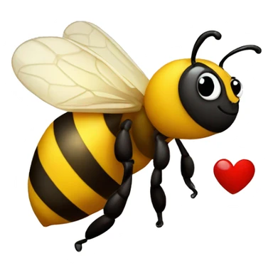 Bee with heart sticker