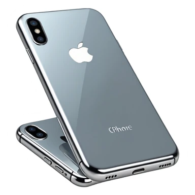 an elegant metallic chrome iphone sticker