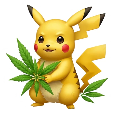 Pikachu and weed sticker