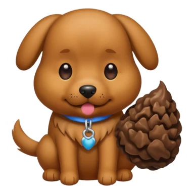 Dog holding poop sticker