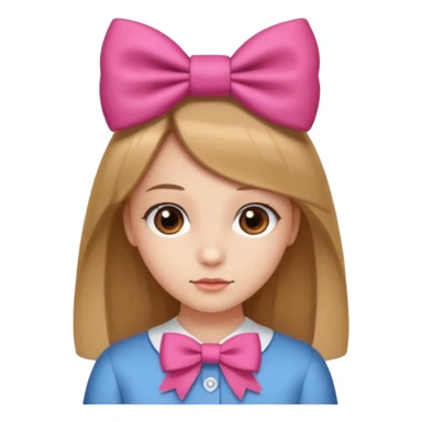 scout girl with hairbow on straight hair sticker