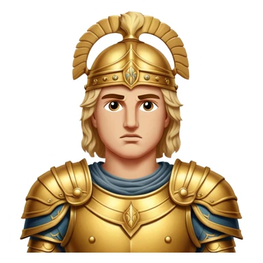Cinematic Realistic Alexander the Great Portrait Emoji, depicted as a bold, charismatic ancient conqueror in regal armor with a commanding gaze, rendered with lifelike textures and dramatic heroic lighting that captures his legendary ambition. sticker