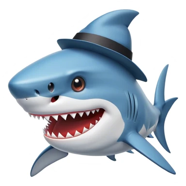shark with a hat sticker