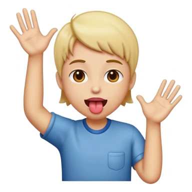 Hands on the side with someone’s tongue out sticker