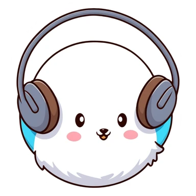 white winter ear muffs, cozy and fluffy sticker