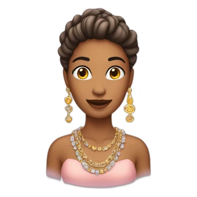 Chica usando joyería  sticker