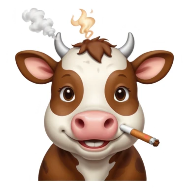 cute cow smoke weed sticker