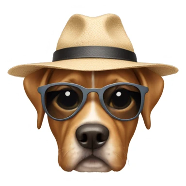Dog wearing hat and sunglasses sticker