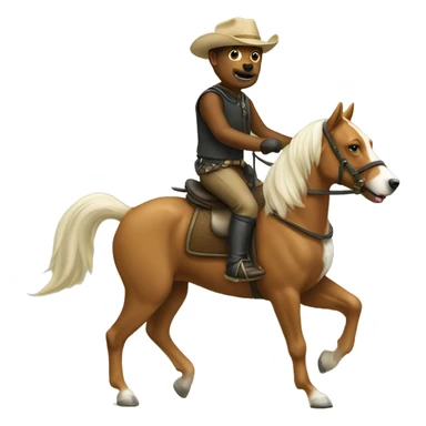 Dog riding a horse sticker
