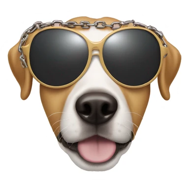 Dog with chain and sun glasses sticker