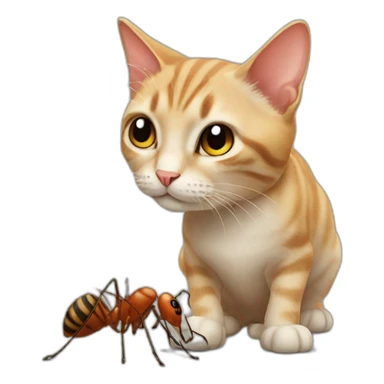 Cat on a ant sticker