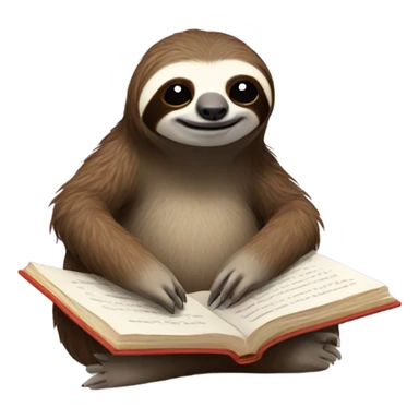 Sloth reading a book  sticker