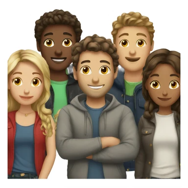 group of french friends  sticker