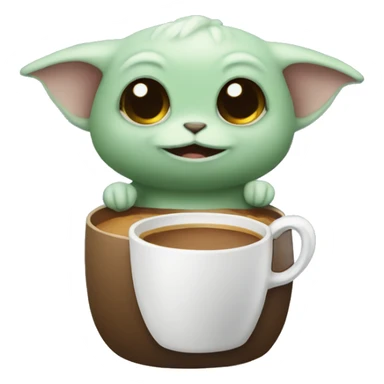 Grogu with coffee  sticker