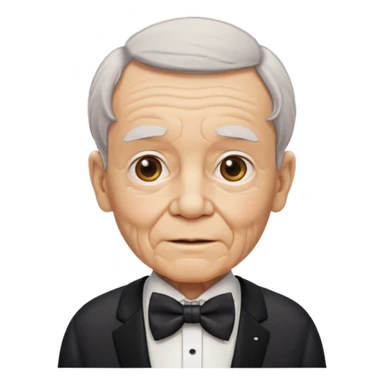 elderly with bow tie sticker