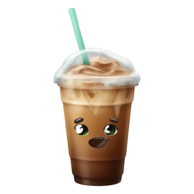 Iced coffee with bow sticker