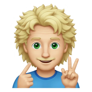 a emoji with two fingers in his nose, make him have a natural white skincolour and blonde hair, blue/green eyes, put the fingers in his nose, its a man and he needs two fingers IN his nose, make him have fluffy blonde hair, and its still not in his nose sticker
